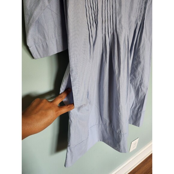 House Of Pom Dress Size Small V-Neck Blue 3/4 Sleeve Pockets Stripes - Picture 5 of 10